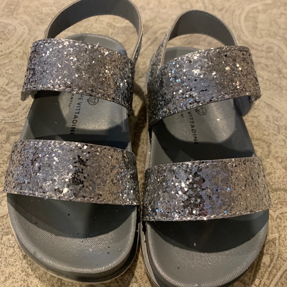 Adrienne Vittadini Toddler Sparkled Silver Sandals